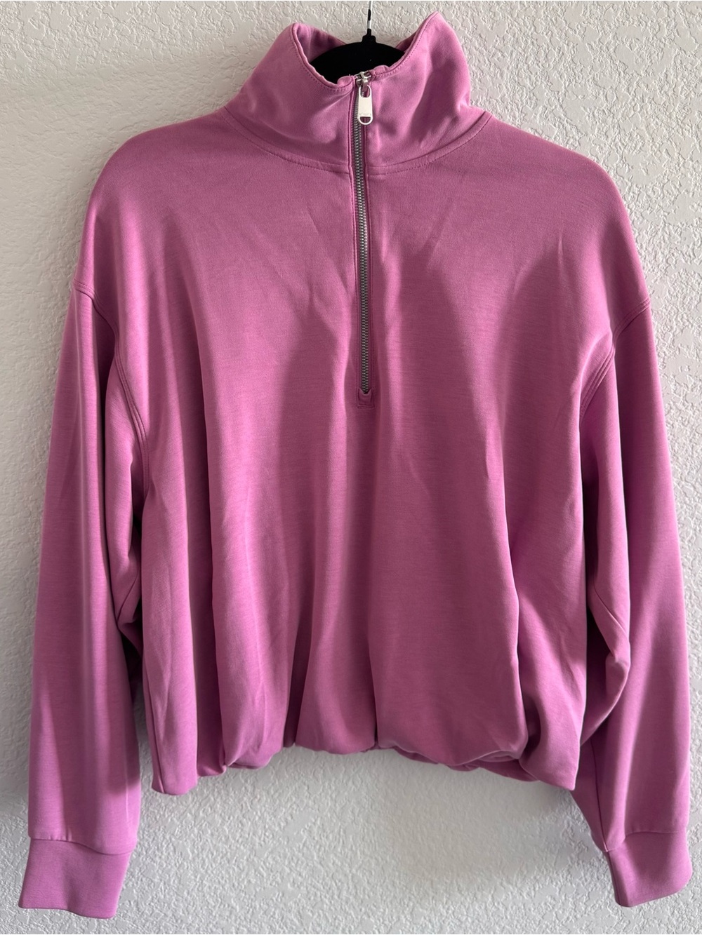 Athleta Seasoft 1/4 Zip Bubble Hem Sweatshirt - Size S